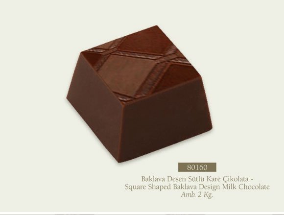 Baklava Desen Sütlü Kare Çikolata Toptan Sipariş