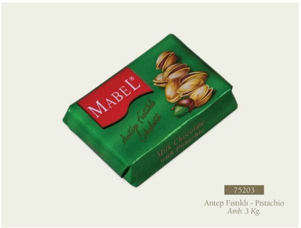 Dikdörtgen Napoliten Antep Fıstıklı Çikolata Siparişi Toptan Mabel İstanbul