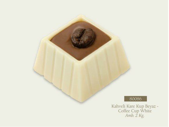 Kahveli Kare Kup Beyaz - İstanbul Toptan Çikolata Sipariş Firması Firmaları Fiyatları